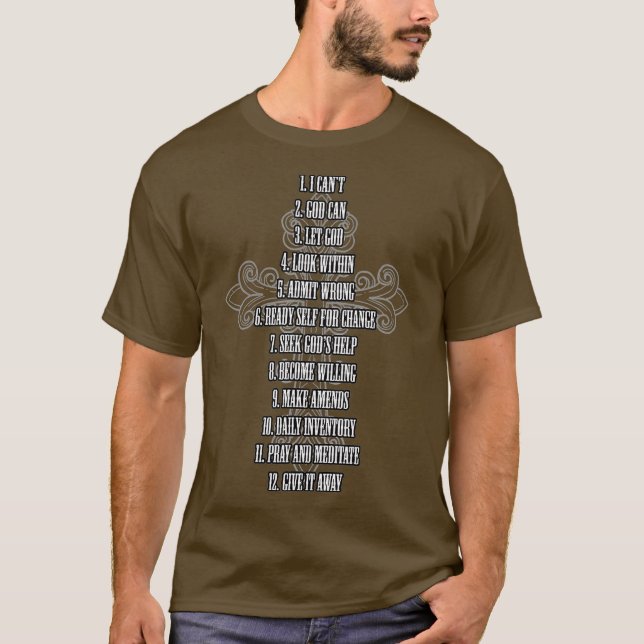 Camiseta Celebrar o Guia de Etapas do Christian de Recupera (Frente)