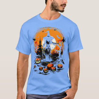 Camiseta Celebrar o Halloween com uma fantasia de bruxa
