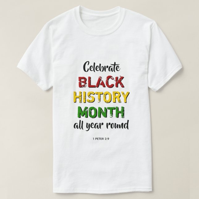 Camiseta Celebrar o Mês da História Negra (Frente do Design)