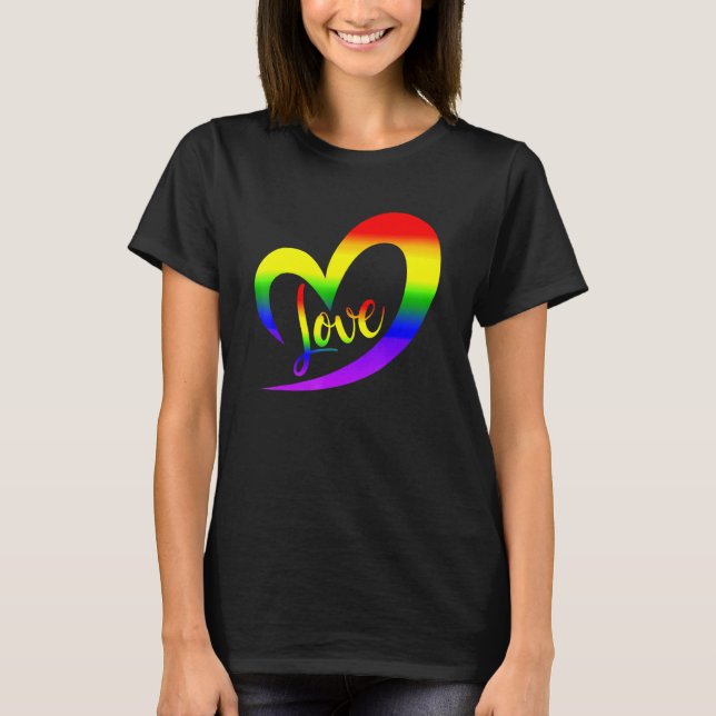 Camiseta Celebrar Orgulho Com Amor Orgulho Lgbt Arco-Íris M (Frente)
