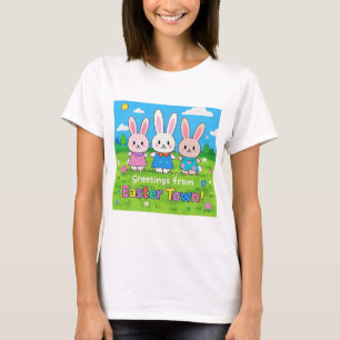 Camiseta Celebrar Páscoas Coloridas Bunnies