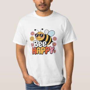 Camiseta Celebrar Polinizadores com Arte Única de Abelhas