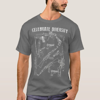 Camiseta Celebrar Proprietários de Armas de Fogo Negras Cut