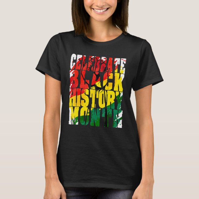 Camiseta Celebrate Black History Month African American Pri (Frente)