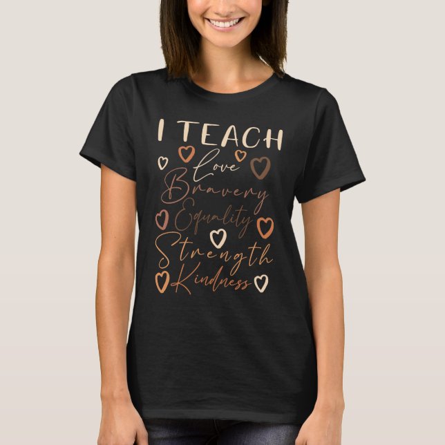 Camiseta Celebrate Black History Month I Teach Black Histor (Frente)