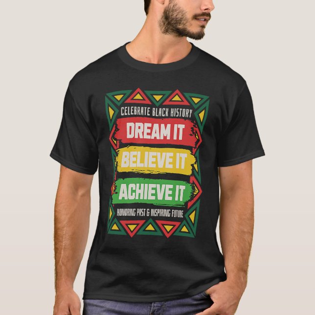 Camiseta Celebrate Black History Motivational Afro American (Frente)