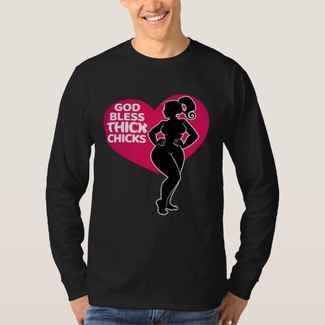 Camiseta Celebrate Curves with Our God Bless Thick Chicks (Frente)