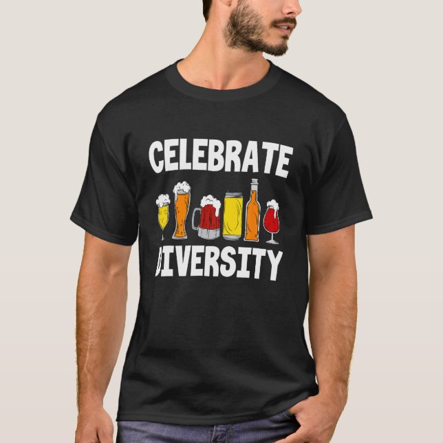 Camiseta Celebrate Diversity Craft Beer Drink Root Beer  Al (Frente)