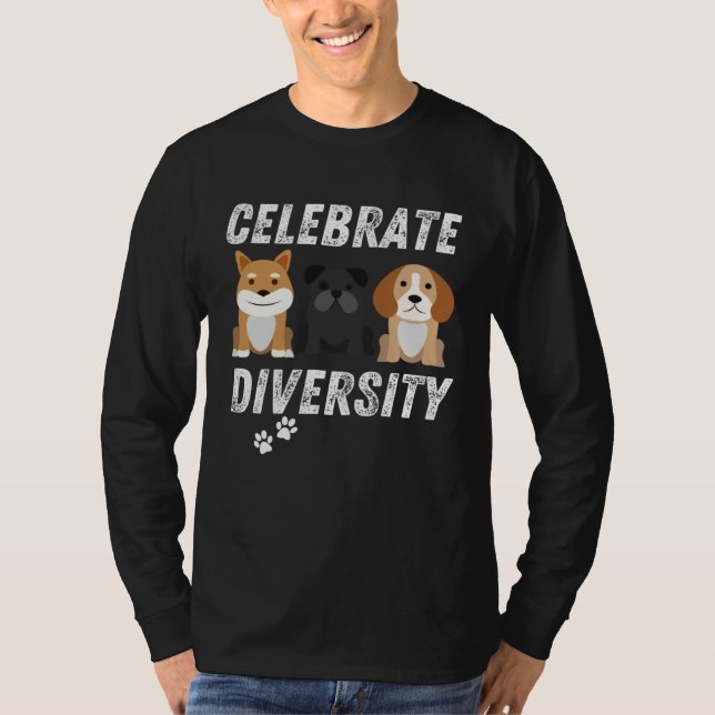 Camiseta Celebrate Diversity Dogs Men & Women (Frente)