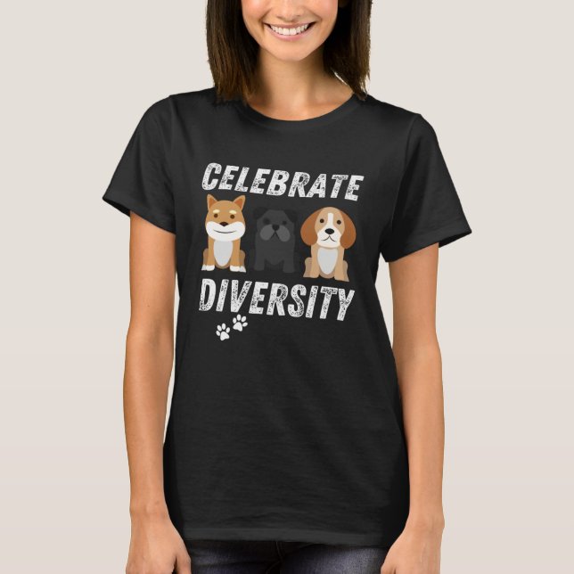 Camiseta Celebrate Diversity Dogs Men & Women (Frente)