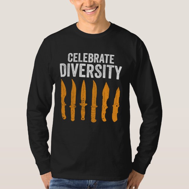 Camiseta Celebrate Diversity Knife Collecting (Frente)