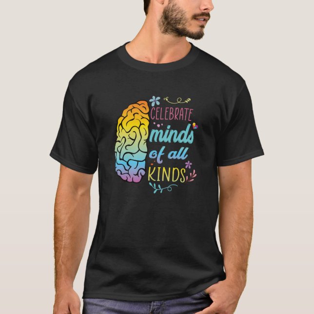 Camiseta Celebrate Minds of All Kinds Autism Awareness Wome (Frente)