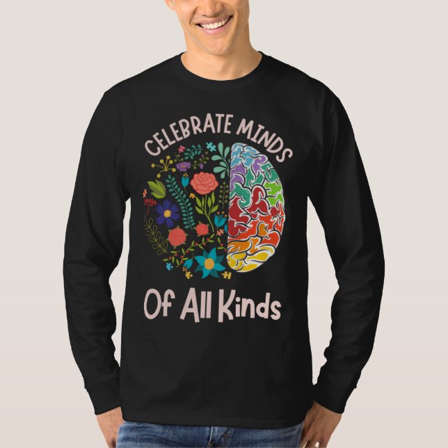 Camiseta Celebrate Minds Of All Kinds Neurodiversity Autism (Frente)