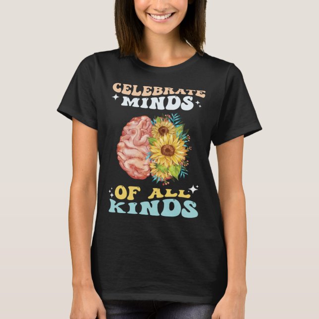 Camiseta Celebrate Minds of All Kinds Neurodiversity Autism (Frente)