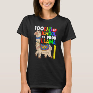 Camiseta Celebrating 100 Days of School NoProb Llama Kids &