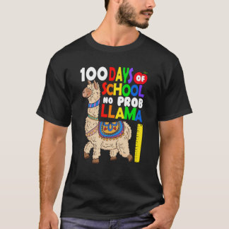 Camiseta Celebrating 100 Days of School NoProb Llama Kids &