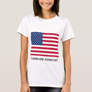 Camiseta Celebre a bandeira americana