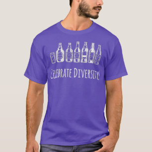 Camiseta Celebre a diversidade - Bebendo engraçado de cerv