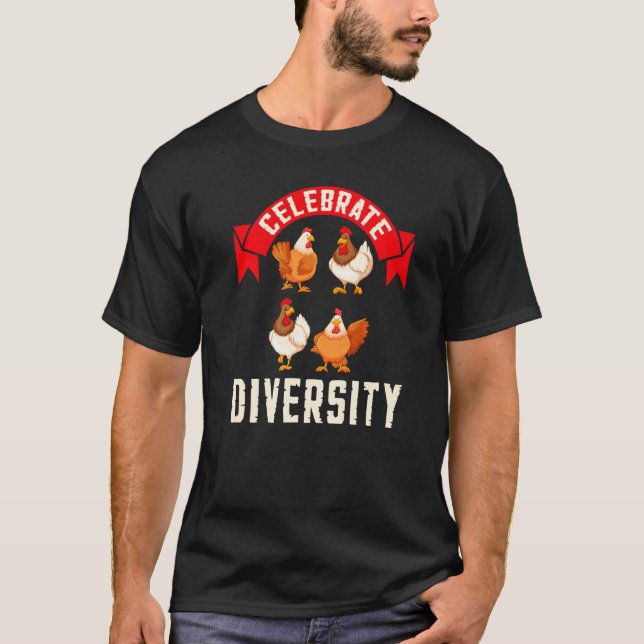 Camiseta Celebre a Diversidade de Frango (Frente)