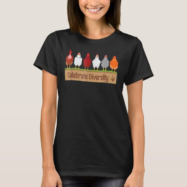 Camiseta Celebre a Diversidade - Presentes Fofo para Amante (Frente)