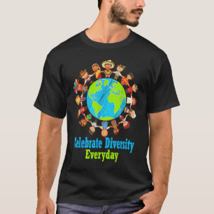 Camiseta Celebre a Diversidade Todos os Dias Professores e