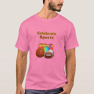 Camiseta Celebre Esportes Letra Negrito Rosa