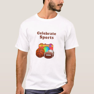 Camiseta Celebre Esportes Letras Negrito Branco