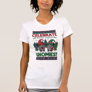 Camiseta Celebre Gnomies Natal Gnomos Árvores Rena