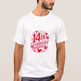 Camiseta Celebre o amor com os símbolos de 14 de fevereiro
