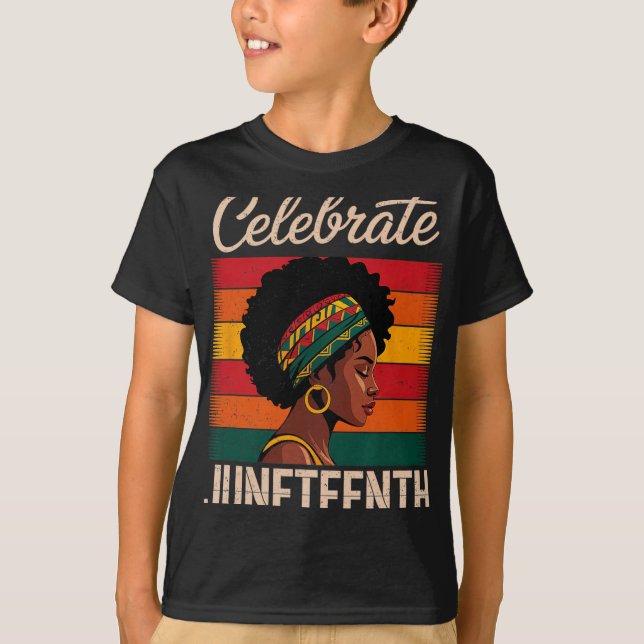 Camiseta Celebre o Dia da Igualdade e Liberdade Juneteenth  (Frente)