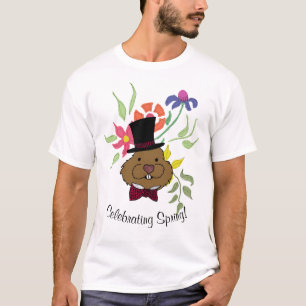 Camiseta Celebre o Dia da Marmota da Primavera