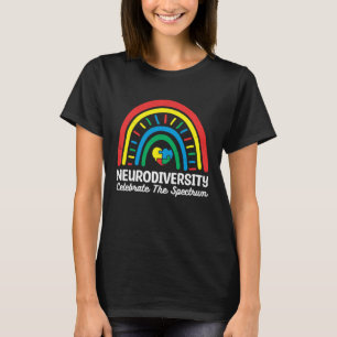 Camiseta Celebre o Espectro da Neurodiversidade Arco-íris A