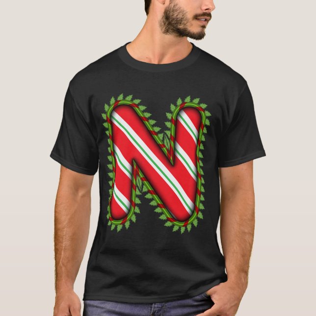 Camiseta Celebre o Natal com as letras do seu nome (Frente)