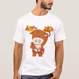 Camiseta Celebre o Natal com uma Reindeer Fofa
