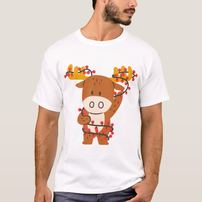 Camiseta Celebre o Natal com uma Reindeer Fofa (Frente)