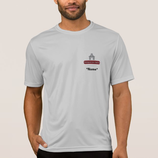 Camiseta Celeiro de Carros Antigos - Cinza Seco (Frente)