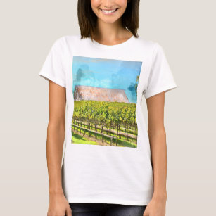 Camisa Cor De Rosa Das Videiras Do Vinhedo