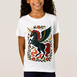 Camiseta Celestial Floral Pegasus Unicórnio Arte F
