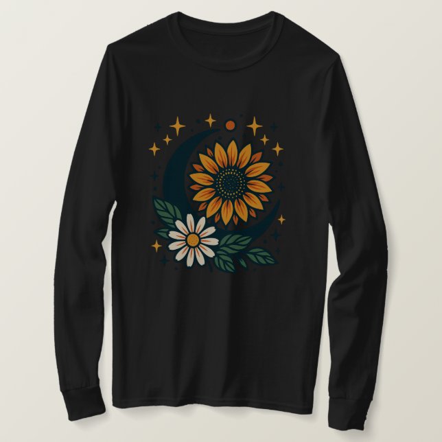 Camiseta Celestial Flower Long Sleeve T-Shirt (Frente do Design)