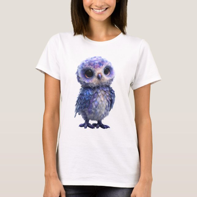 Camiseta Celestial Galaxy Sparkle Baby Owl Women (Frente)