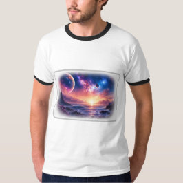 Camiseta Celestial Horizon Galaxy Ringer