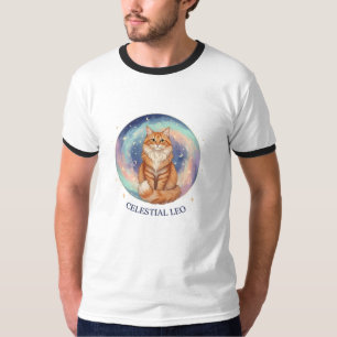 Camiseta Celestial Leão Gato Zodíaco Astrologia Ga
