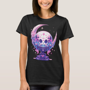 Camiseta Celestial Moon Witchy Crystal Ball Gótico Wit