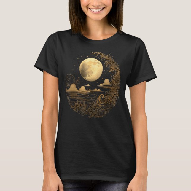 Camiseta Celestial Space Sun Moon Boho Luna Solar Astronomy (Frente)