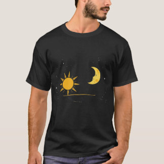 Camiseta Celestial Sun and Moon Horizon Minimalist Art