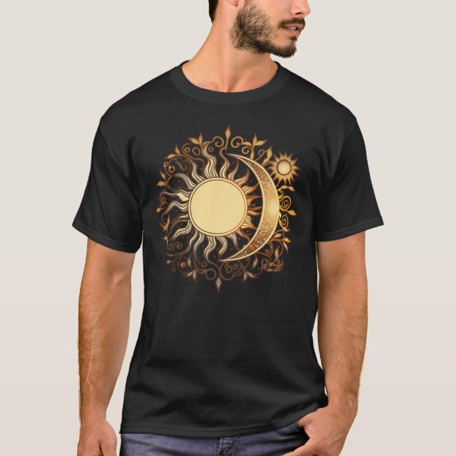 Camiseta Celestial Sun Moon Yoga Meditation Zen Buddhism Sy (Frente)