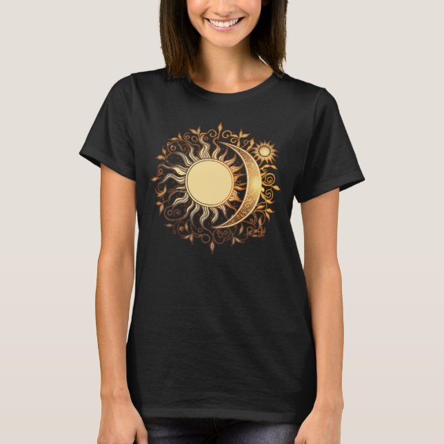 Camiseta Celestial Sun Moon Yoga Meditation Zen Buddhism Sy (Frente)