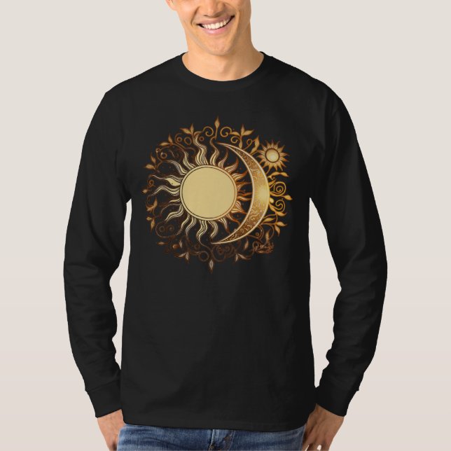 Camiseta Celestial Sun Moon Yoga Meditation Zen Buddhism Sy (Frente)