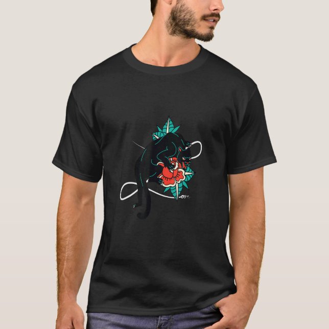 Camiseta Celestial Tropics Panther And Rose (Frente)