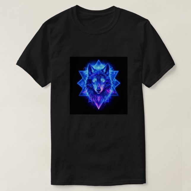 Camiseta Celestial Wolf • Cosmic Energy Guardian Throw (Frente do Design)